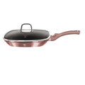 Tigaie grill cu capac Berlinger Haus, I-Rose, 28 cm, 2.1 L, aluminiu forjat, roz