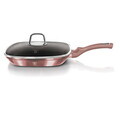 Tigaie grill cu capac Berlinger Haus, I-Rose, 28 cm, 2.1 L, aluminiu forjat, roz