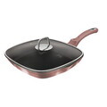 Tigaie grill cu capac Berlinger Haus, I-Rose, 28 cm, 2.1 L, aluminiu forjat, roz