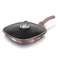 Tigaie grill cu capac Berlinger Haus, I-Rose, 28 cm, 2.1 L, aluminiu forjat, roz
