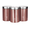 Set 3 recipiente depozitare Berlinger Haus, I-Rose, 11x17.8 cm, inox, roz/argintiu