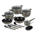 Set pentru gatit Berlinger Haus, Crystal, 15 piese, aluminiu forjat, sampanie