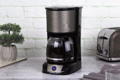 Aparat electric de cafea Berlinger Haus, Crystal, 800W, 1.5 L, plastic/inox, sampanie