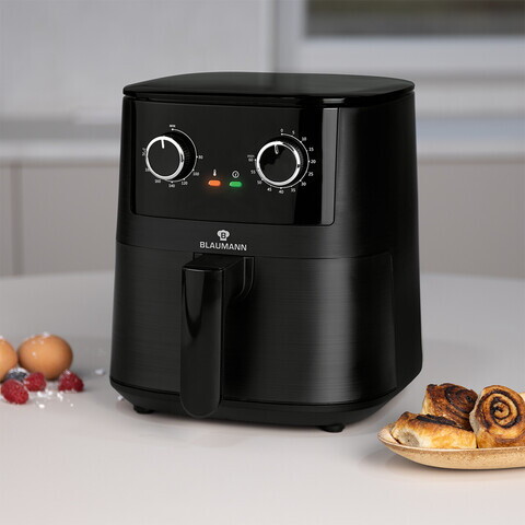 Friteuza cu aer cald Blaumann, Black Silver, 5 L, 1180W-1400W, negru