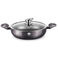 Oala cu capac Blaumann, Carbon Pro, 24 cm, aluminiu turnat, gri inchis