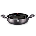 Oala cu capac Blaumann, Carbon Pro, 24 cm, aluminiu turnat, gri inchis
