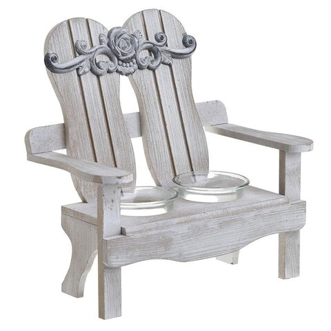 Suport pentru lumanari Seat, InArt, 2 lumanari, 21.5 cm, lemn de mesteacan/sticla