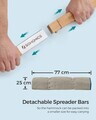 Hamac dublu captusit 200x140 cm, cu bare din bambus curbate detasabile, perna inclusa, max 225 kg, poliester