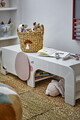 Bancheta, Bloomingville, Ferdinand, 110x36x32 cm, FSC 100%, MDF, gri/alb