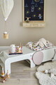 Bancheta, Bloomingville, Ferdinand, 110x36x32 cm, FSC 100%, MDF, gri/alb