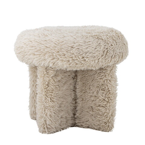 Taburet, Bloomingville, Frikka, 43x39 cm, MDF/poliester, natural