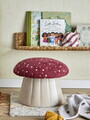 Taburet, Bloomingville, Lue, 37x30 cm, MDF/lemn de pin/poliester, rosu/alb antic