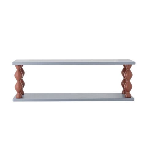 Raft de perete, Bloomingville, Bibiola, 80x20x26 cm, MDF/lemn de brad, albastru