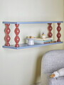 Raft de perete, Bloomingville, Bibiola, 80x20x26 cm, MDF/lemn de brad, albastru