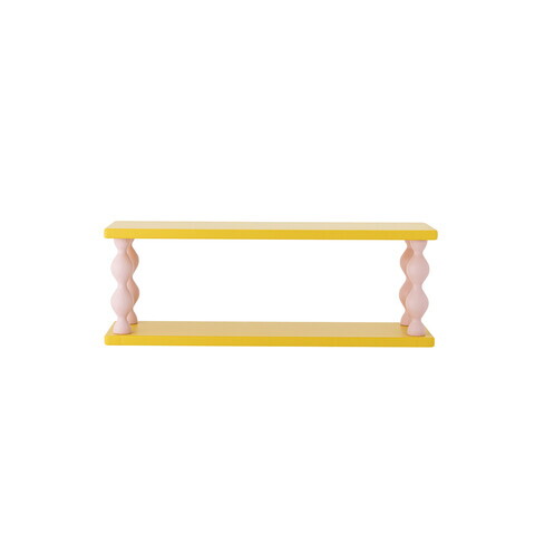 Raft de perete, Bloomingville, Bibiola, 60x17x21.5 cm, MDF/lemn de brad, galben