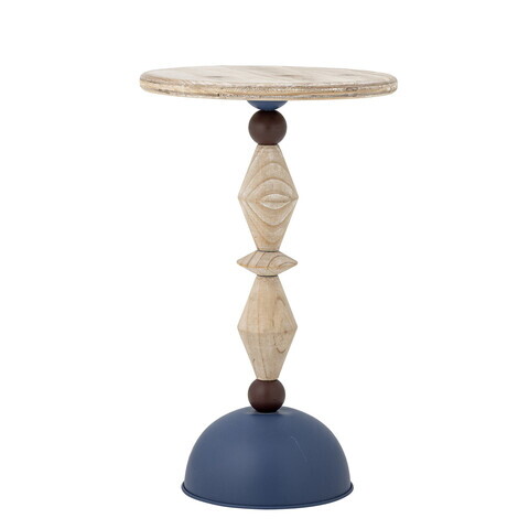 Masuta de cafea, Bloomingville, Mannelli, 30x49 cm, lemn de brad/MDF, albastru/natural