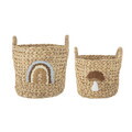 Set 2 cosuri, Bloomingville, Agnes, 26x26 cm, 32x32 cm, zambila de apa impletita, multicolor