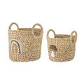 Set 2 cosuri, Bloomingville, Agnes, 26x26 cm, 32x32 cm, zambila de apa impletita, multicolor