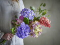 Buchet flori artificiale, Bloomingville, Edge, 30x80 cm, poliester/polietilena, mov