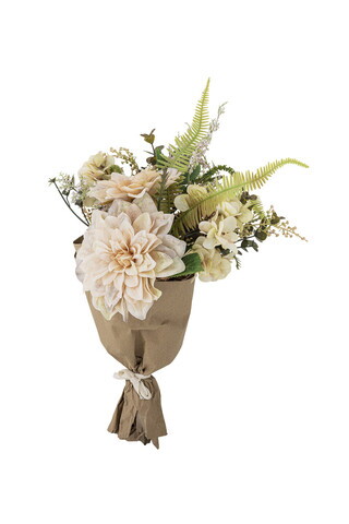Buchet flori artificiale, Bloomingville, Glow, 23x46 cm, poliester/polietilena, natural