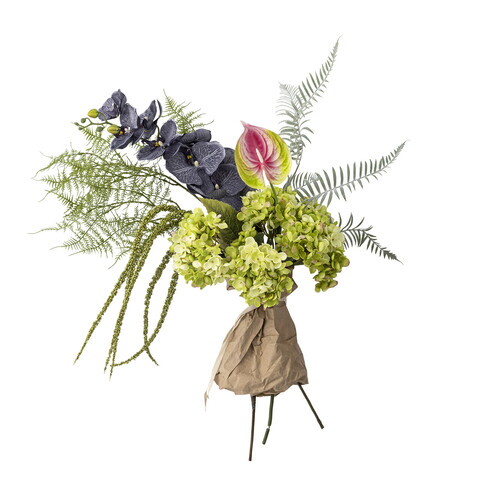 Buchet flori artificiale, Bloomingville, Poetry, 30x80 cm, polietilena/fier/textil, verde