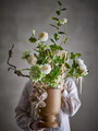 Buchet flori artificiale, Bloomingville, Rise, 40x109 cm, poliester/polietilena, alb