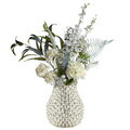 Buchet flori artificiale, Bloomingville, Symphonie, 30x103 cm, polietilena/fier/textil, alb