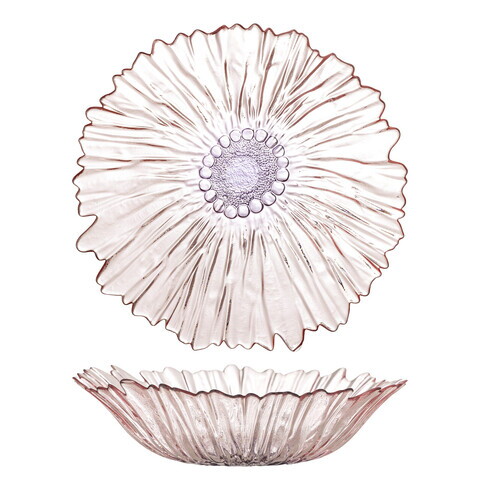 Bol decorativ, Bloomingville, Mariko, 31x8 cm, 2 L, sticla, roz