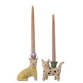 Set 2 suporturi lumanari, Bloomingville, Mamie, 12x7.5x16 cm, ceramica, multicolor