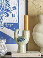 Suport pentru lumanari, Bloomingville, Trudy, 9x6x12.5 cm, ceramica, albastru