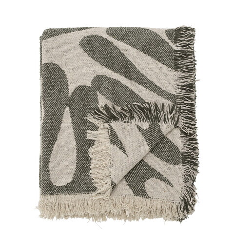 Pled, Bloomingville, Alk, 130x160 cm, amestec bumbac, verde
