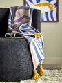 Pled, Bloomingville, Arlie, 130x160 cm, amestec bumbac, albastru