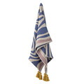Pled, Bloomingville, Arlie, 130x160 cm, amestec bumbac, albastru