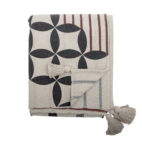 Pled, Bloomingville, Forma, 130x160 cm, amestec bumbac, natural