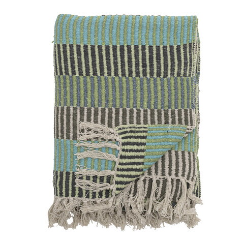 Pled, Bloomingville, Isnel Green, 130x160 cm, amestec bumbac, multicolor