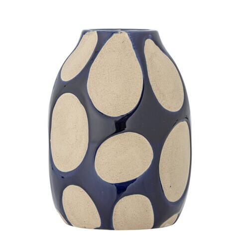 Vaza decorativa, Bloomingville, Bashir, 14.5x20 cm, ceramica, albastru