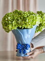 Vaza decorativa, Bloomingville, Belivia, 19.5x28.5 cm, ceramica, albastru