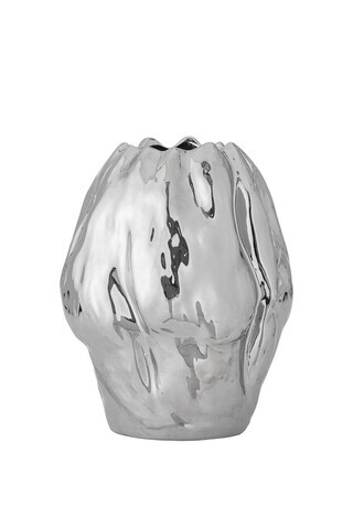 Vaza decorativa, Bloomingville, Bobby, 23.5x29 cm, ceramica, argintiu