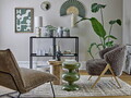 Decoratiune de perete, Bloomingville, Jaime, 75x70 cm, bambus, verde