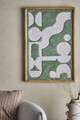 Decoratiune de perete, Bloomingville, Longton, 45x65 cm, lana/lemn de mango, verde