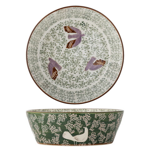 Bol salata, Bloomingville, Hezha, 28x9 cm, 3.35 L, ceramica, verde