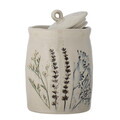 Recipient cu capac, Bloomingville, Bea, 12x20.5 cm, 1.3 L, ceramica, natural
