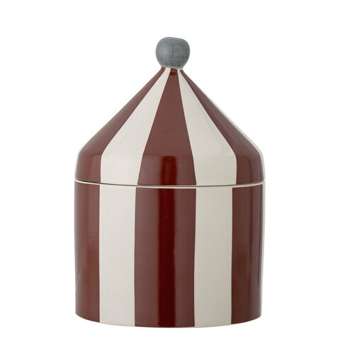 Recipient cu capac, Bloomingville, Cimmi, 15.5x25 cm, 1.15 L, ceramica, rosu
