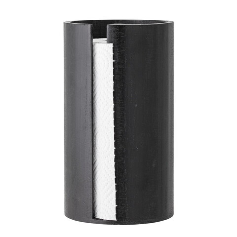 Suport rola servetele, Bloomingville, Celian, 14.5x25.5 cm, lemn de paulownia, negru
