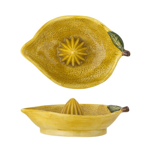 Storcator lamaie, Bloomingville, Limone, 15.5x10.5x5 cm, 160 ml, ceramica, galben
