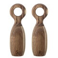 Set 2 rasnite sare si piper, Bloomingville, Martim, 6.5x21 cm, 45 ml, lemn de salcam, maro