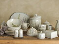 Set solnita si pipernita in suport, Bloomingville, Bea, 12.5x5.5x11 cm, 50 ml, ceramica/lemn de salcam, natural
