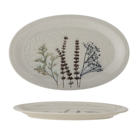 Platou pentru servire, Bloomingville, Bea, 28.5x18x2 cm, ceramica, natural