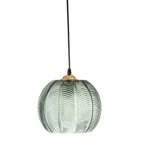 Lustra, Bloomingville, Adar, 1 x E27, 22x20 cm, sticla/fier, verde