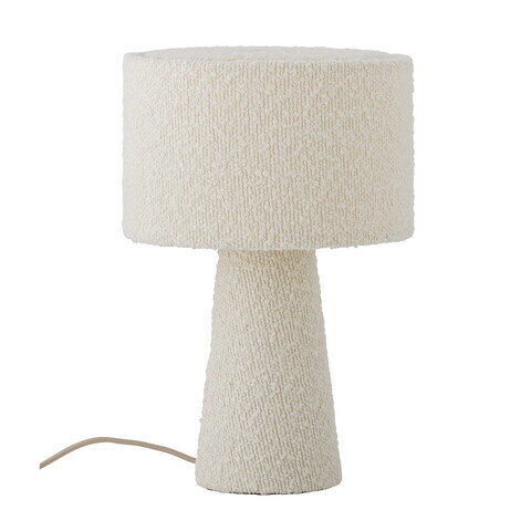 Lampa de masa, Bloomingville, Emmie, 1 x E27, 20x30 cm, PVC/poliester, alb